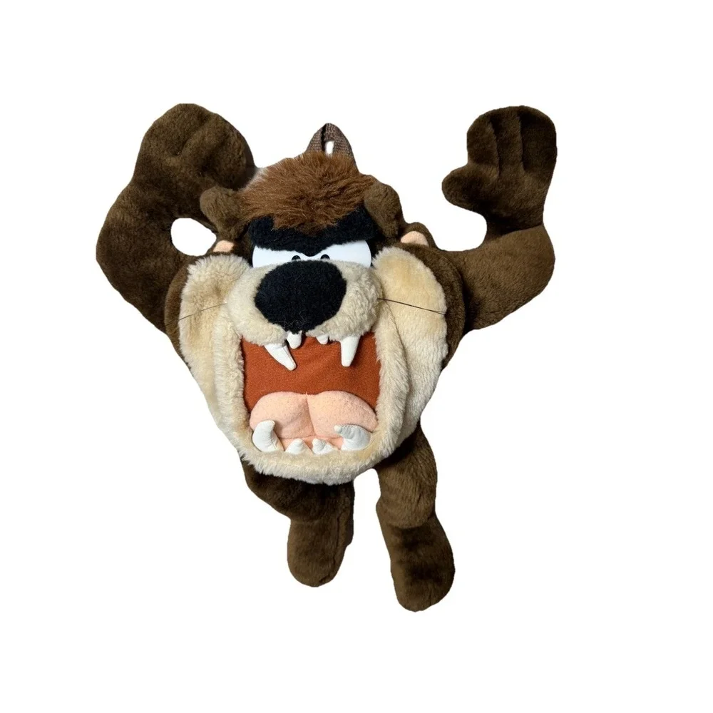 VINTAGE 1997 LOONEY TUNES TAZMANIAN DEVIL TAZ PLUSH ADJUSTABLE STRAPS BACKPACK